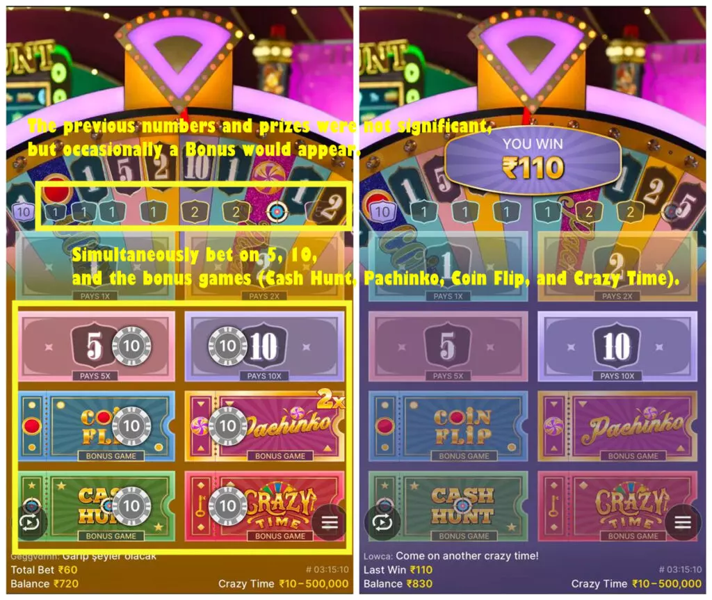 Crazy Time tricks - Bonus Game Likely After 8 Small Rounds