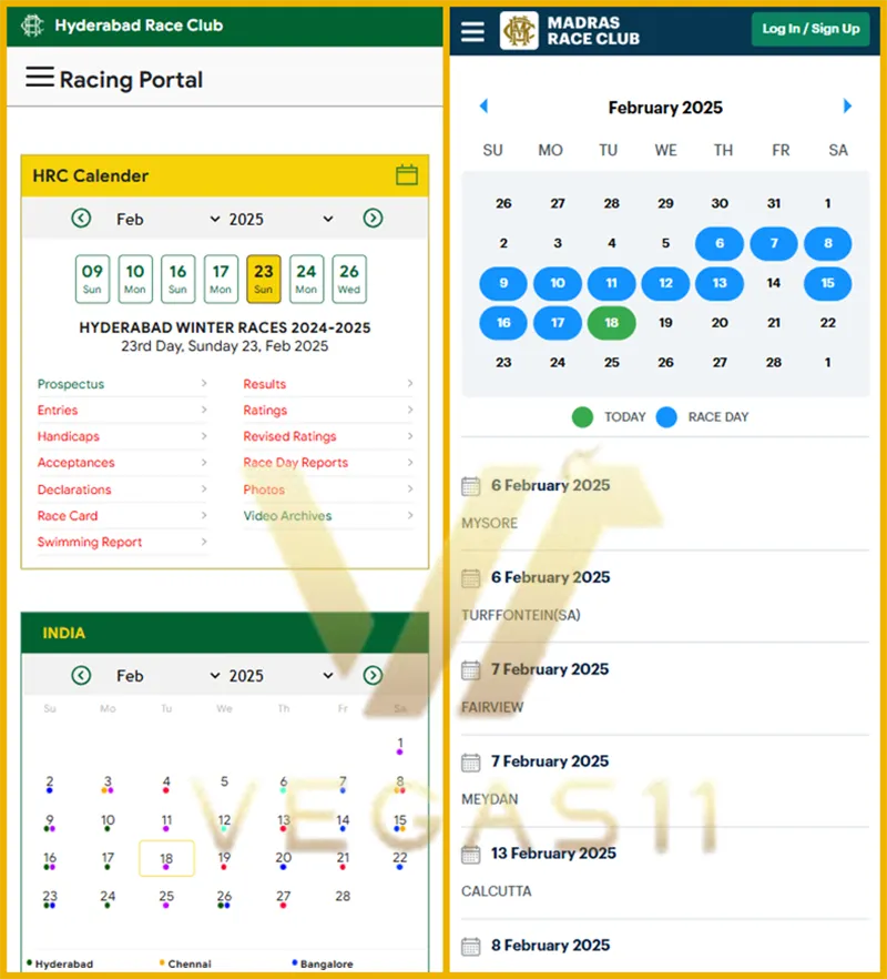 Indian Horse Racing Schedule